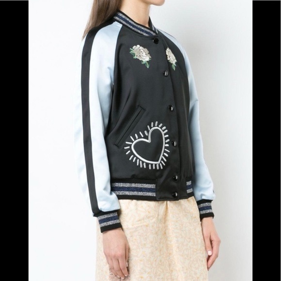 COACH X KEITH HARING Reversible Satin Collectible Bomber Jacket NWT - Picture 2 of 12